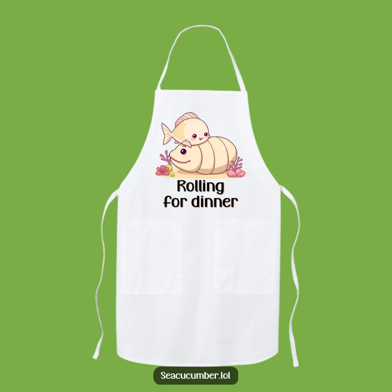 Funny Fish Nudges Sea Cucumber Apron, Playful Kitchen Wear, Hilarious Chef Gift
