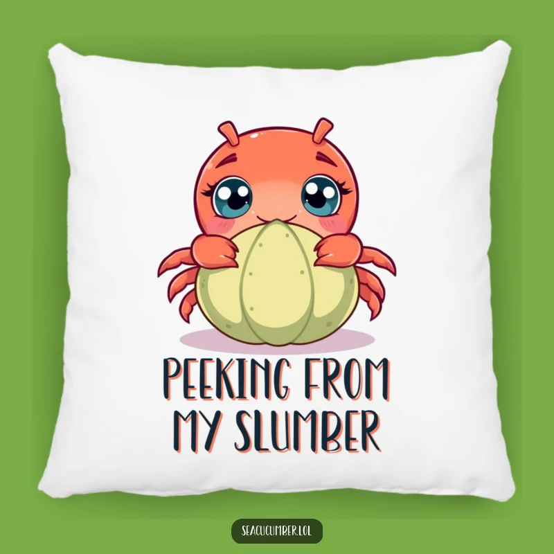 Funny Curious Crab Pillow: Cozy Ocean Comfort with a Humorous Peeking Design