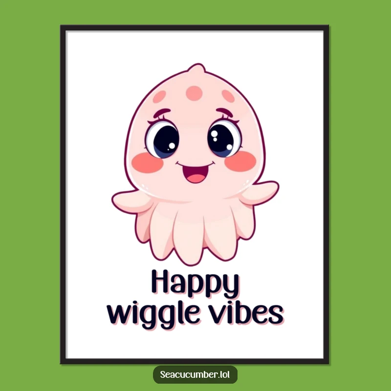 Funny Sea Cucumber Digital Art - Printable Joyful Ocean Art