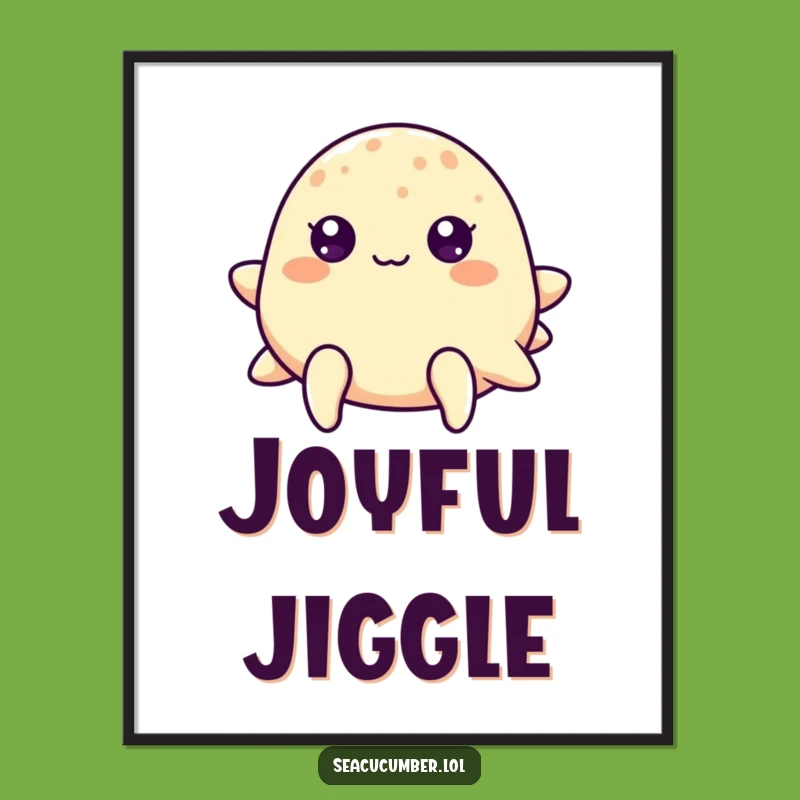 Funny Dot-Eyed Sea Cucumber Digital Art, Cheerful Ocean Printable, Instant Funny Gift