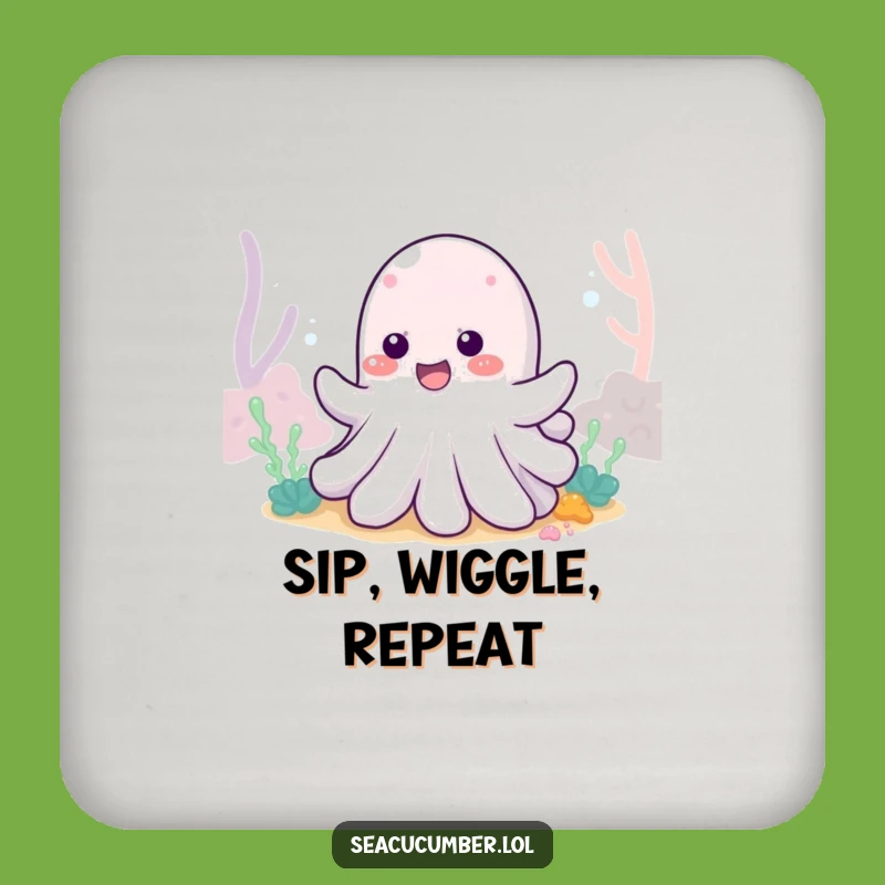 Funny Sea Cucumber Wiggle Coaster Set: Ocean Decor, Perfect Humorous Gift!