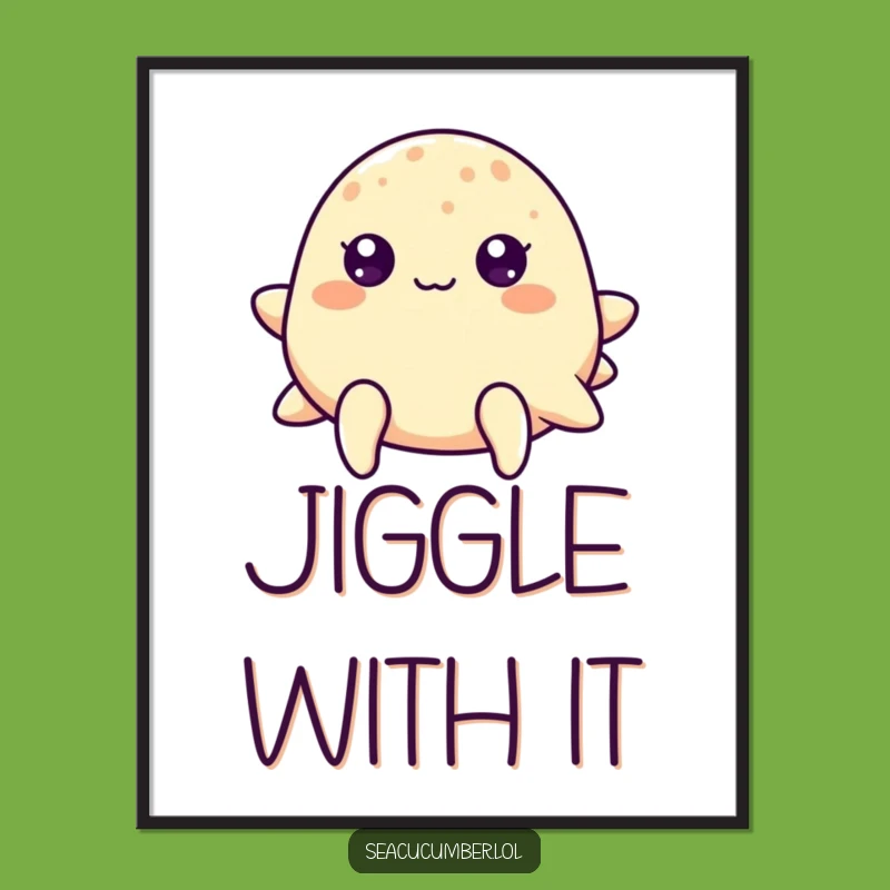 Funny Dot-Eyed Sea Cucumber Poster, Cheerful Ocean Art, Hilarious Wall Decor Gift