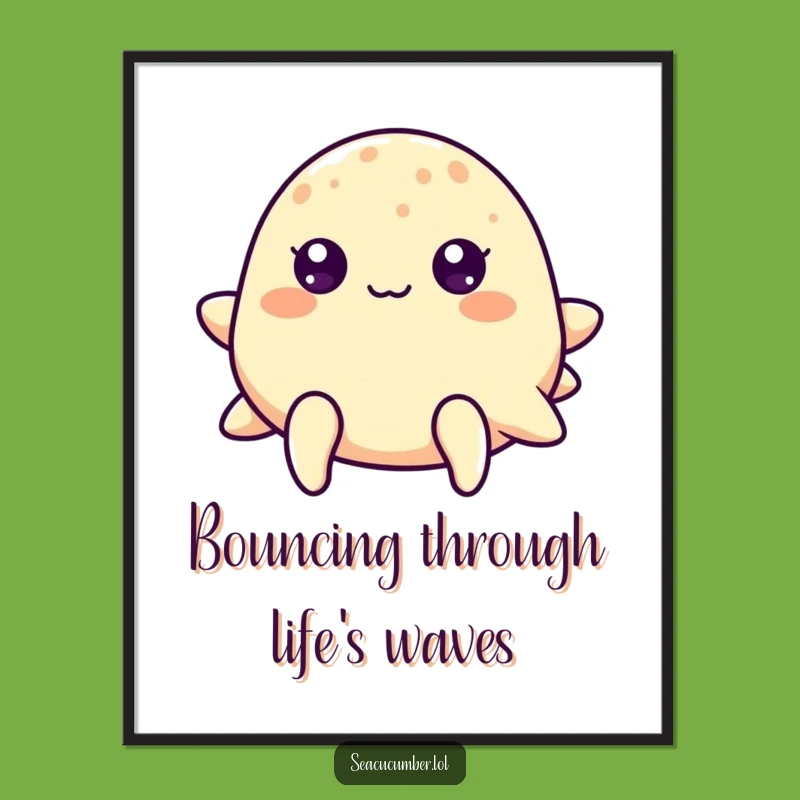 Free Printable Funny Wall Art: Bouncy Sea Cucumber, Cheerful Dots, Cute Downloadable Decor