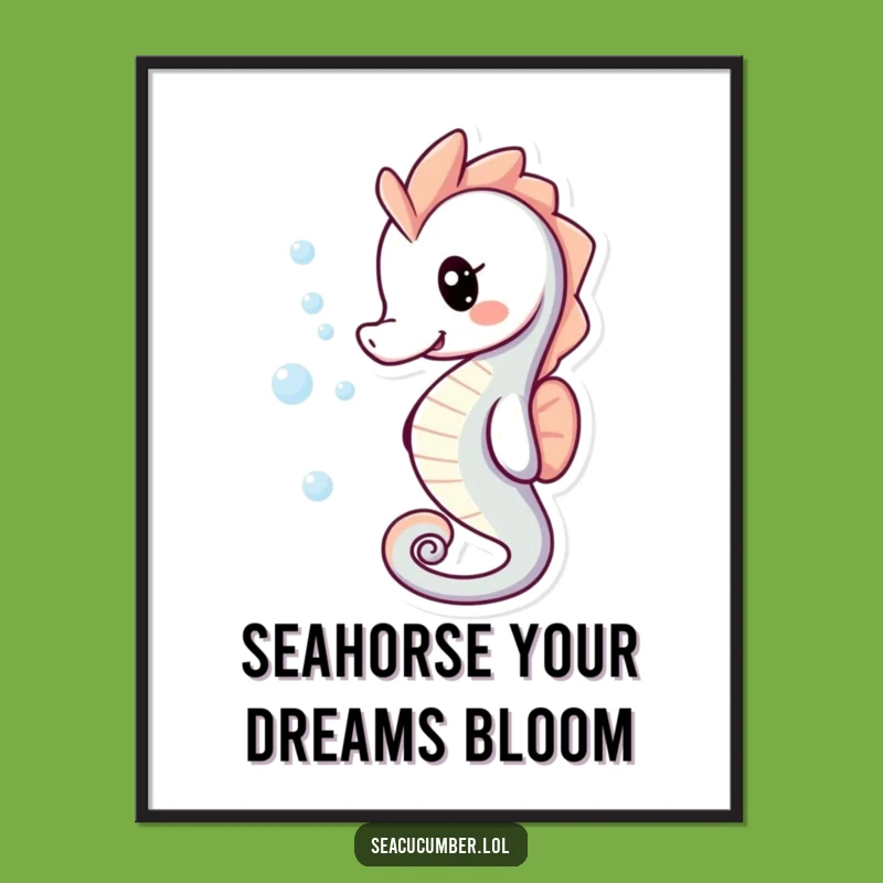 Free Printable Wall Art: Playful Seahorse Bubbles for Your Downloadable Decor