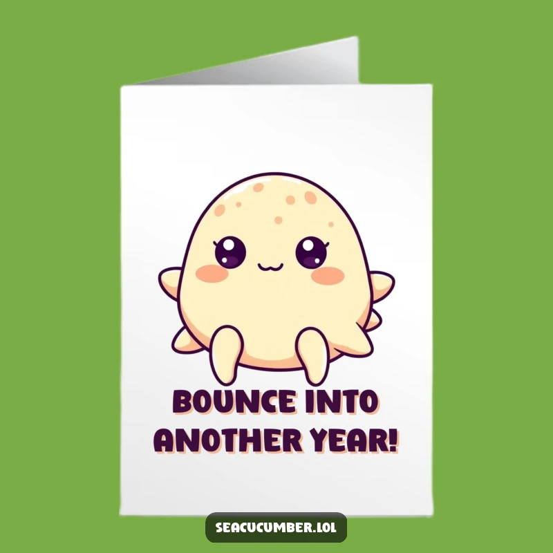 Free Printable Birthday Card: Bouncy Sea Cucumber, Cheerful Dots, Downloadable Fun Gift