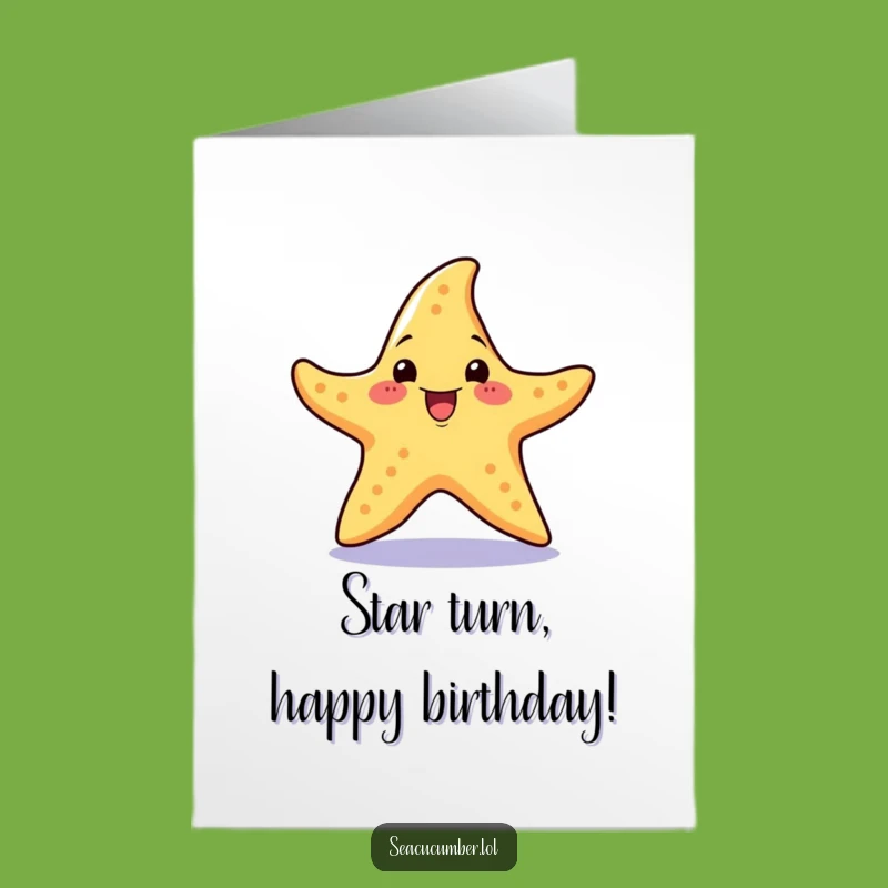 Free Printable Birthday Card: Starfish Spin for Fun Downloadable Gift