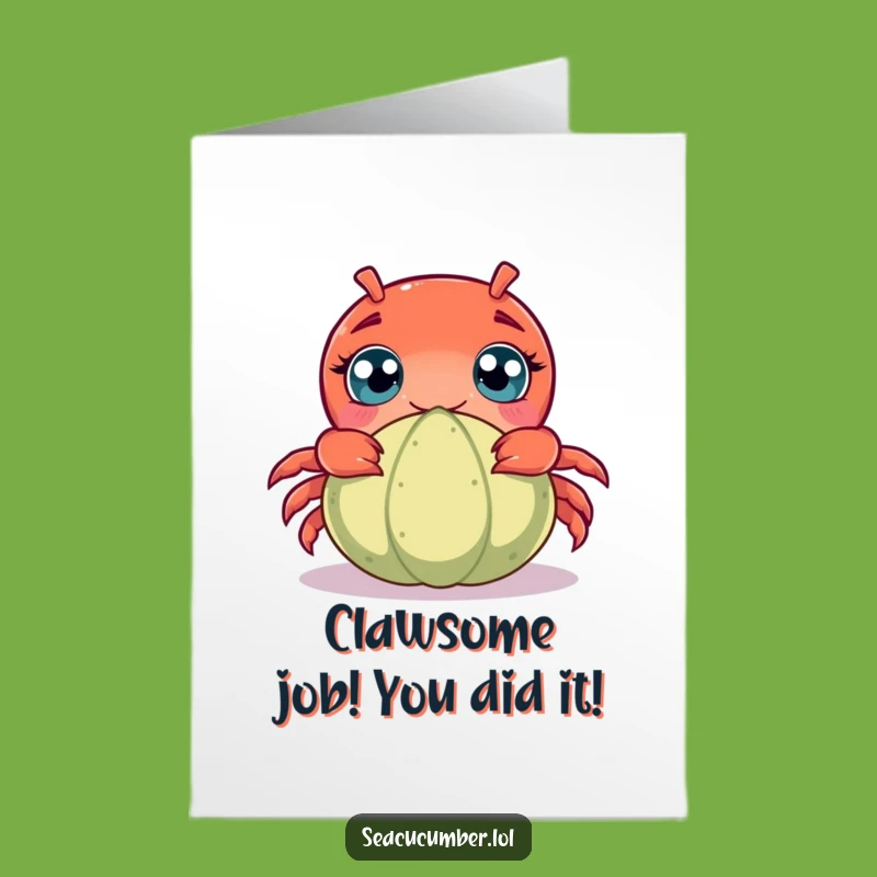 Free Printable Crab Congratulations Card: Wide-Eyed Wonder for Big Wins Downloadable