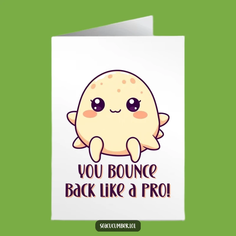 Free Printable Congrats Card: Bouncy Sea Cucumber, Downloadable Celebration Gift