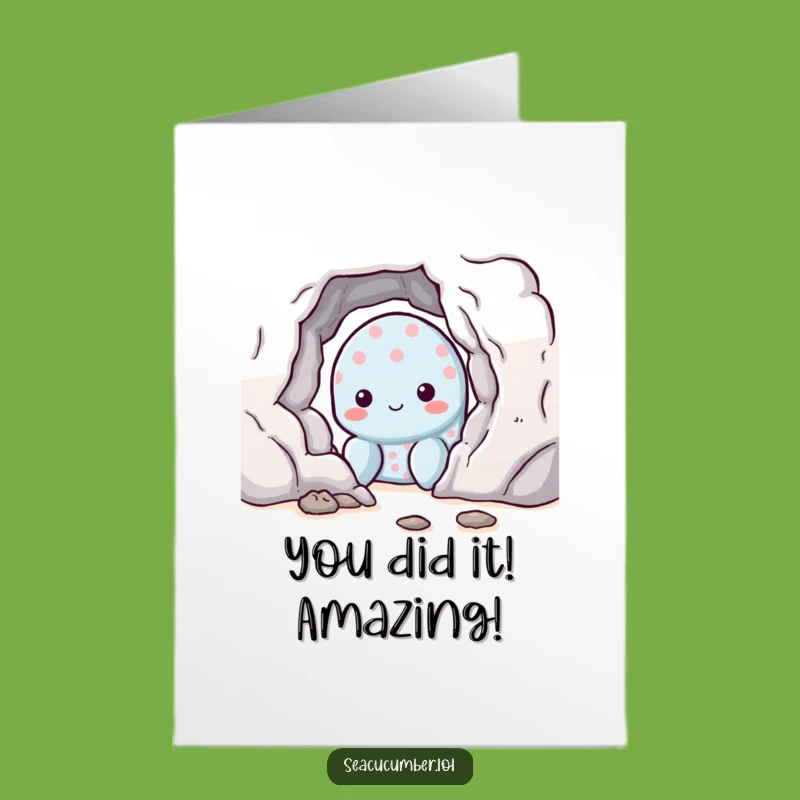 Free Printable Congrats Card: Shy Sea Cucumber, Perfect Downloadable & DIY Celebration Gift