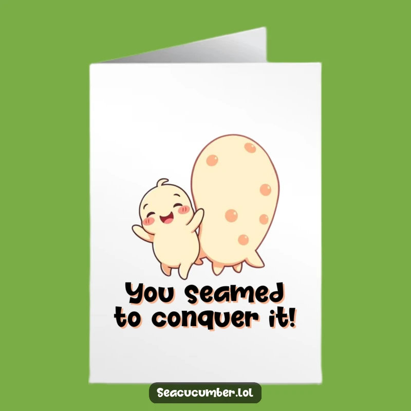 Free Printable Sea Cucumber Congrats Card: Wiggling Celebration Downloadable