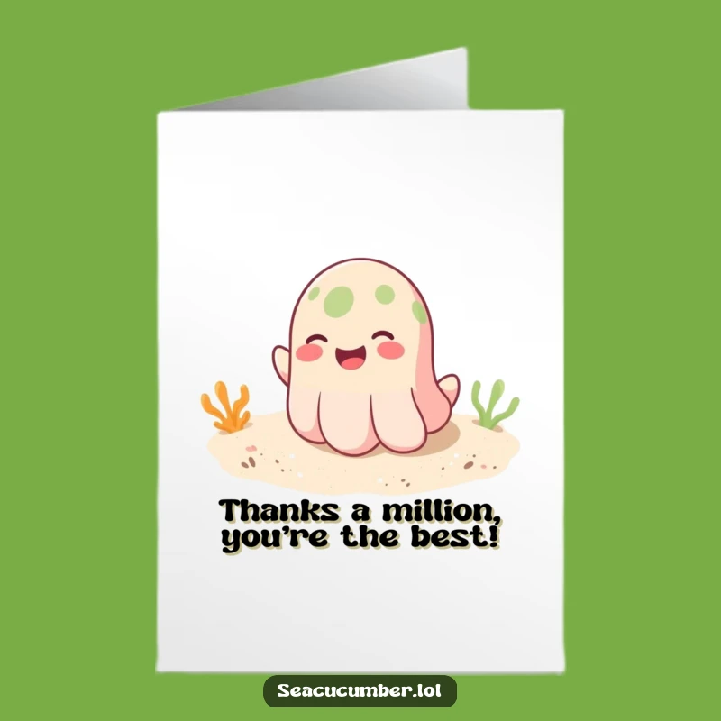 Free Printable Sea Cucumber Thank You Card: Bouncy Gratitude Downloadable