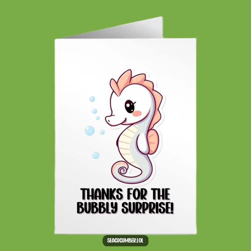 Free Printable Thank You Card: Seahorse Bubbles for Downloadable Gratitude
