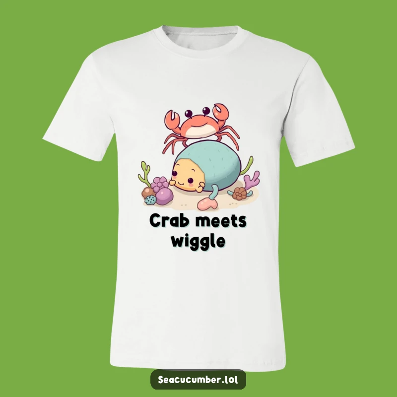 Funny Crab & Sea Cucumber T-Shirt - Quirky Ocean Pals Tee